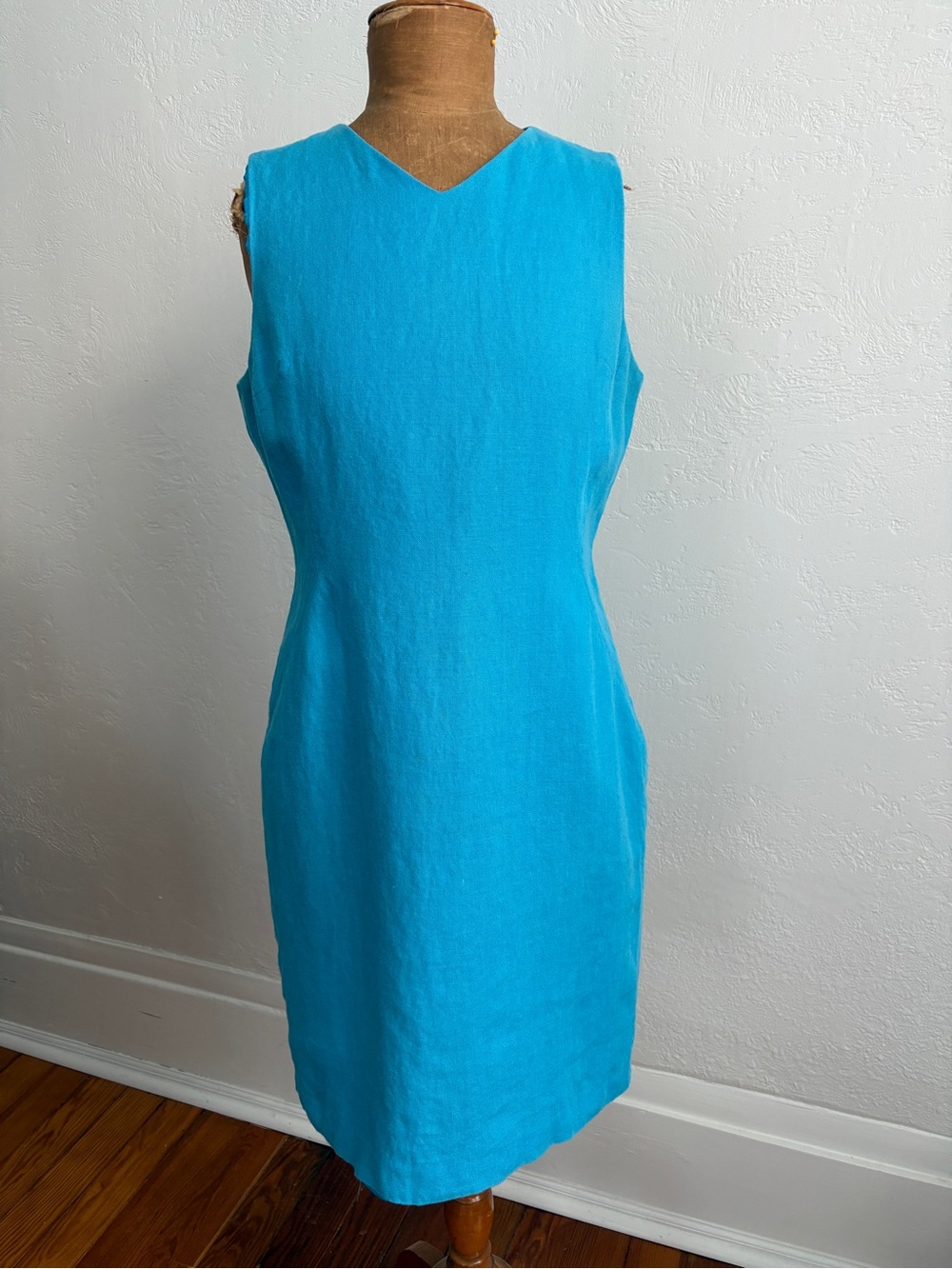 Vintage Talbots Petites Irish Linen V-Neck Dress 90s